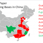 The map of China paper-making bases